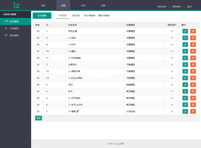 【首发】LzCMS博客系统 v1.1.0